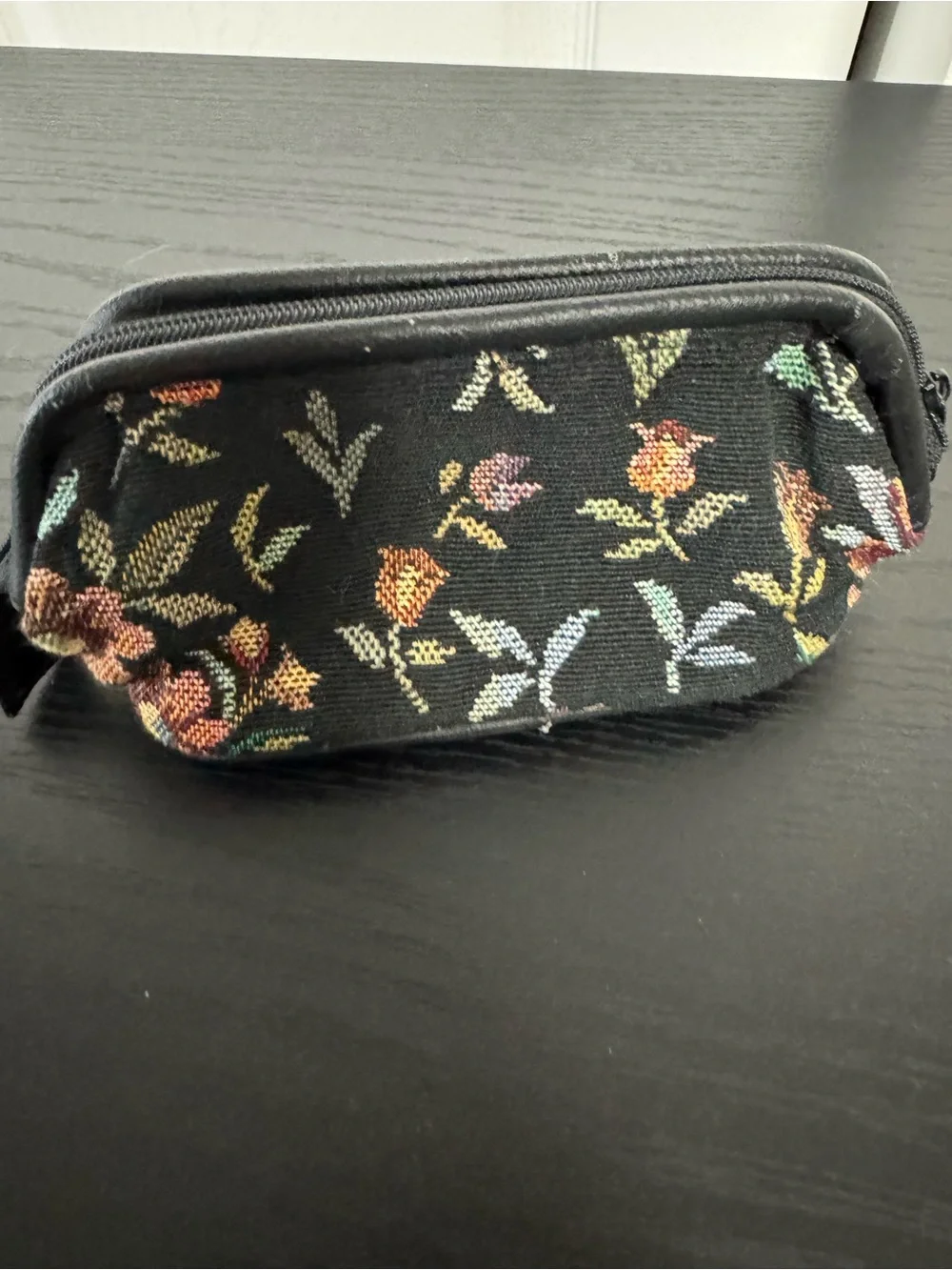 VTG Accessory Works Floral Tapestry Cosmetic Pouch Makeup Bag 90s